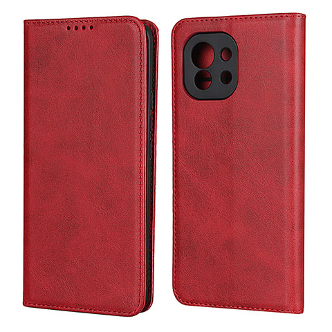 Custodia Portafoglio In Pelle Cover con Supporto T20 per Xiaomi Mi 11 Lite 4G Rosso