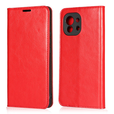 Custodia Portafoglio In Pelle Cover con Supporto T21 per Xiaomi Mi 11 Lite 4G Rosso