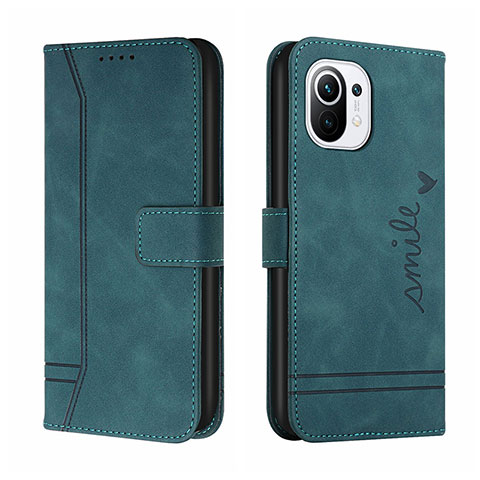 Custodia Portafoglio In Pelle Cover con Supporto T22 per Xiaomi Mi 11 Lite 4G Verde