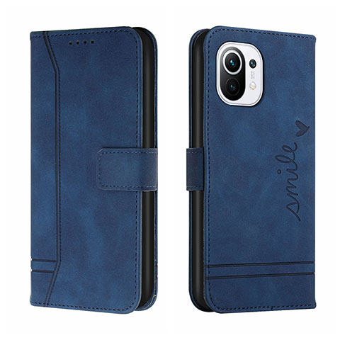 Custodia Portafoglio In Pelle Cover con Supporto T22 per Xiaomi Mi 11 Lite 5G Blu