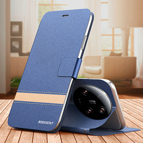 Custodia Portafoglio In Pelle Cover con Supporto TB1 per Xiaomi Mi 13 Ultra 5G Blu