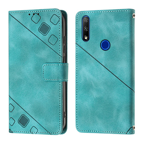 Custodia Portafoglio In Pelle Cover con Supporto Y01B per Huawei Honor 9X Verde