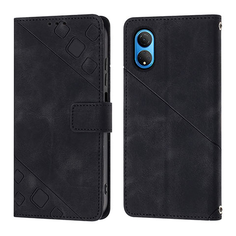 Custodia Portafoglio In Pelle Cover con Supporto Y01B per Huawei Honor X7 Nero