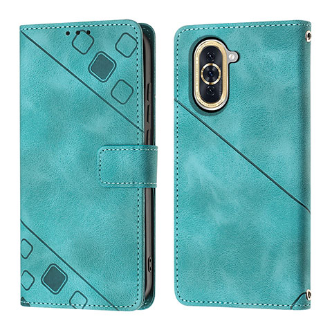 Custodia Portafoglio In Pelle Cover con Supporto Y01B per Huawei Nova 10 Pro Verde