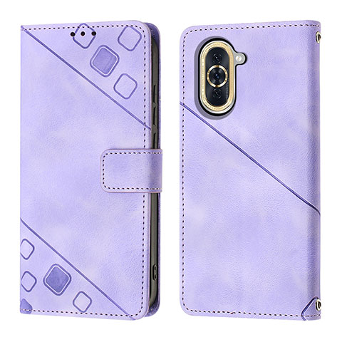 Custodia Portafoglio In Pelle Cover con Supporto Y01B per Huawei Nova 10 Pro Viola