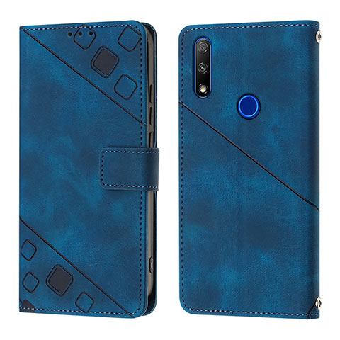 Custodia Portafoglio In Pelle Cover con Supporto Y01B per Huawei Y9 Prime (2019) Blu