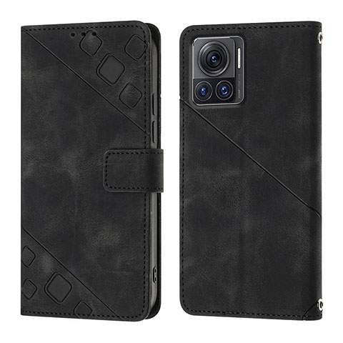 Custodia Portafoglio In Pelle Cover con Supporto Y01B per Motorola Moto Edge X30 Pro 5G Nero