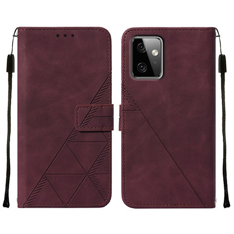 Custodia Portafoglio In Pelle Cover con Supporto Y01B per Motorola Moto G Power 5G (2023) Rosso Rosa