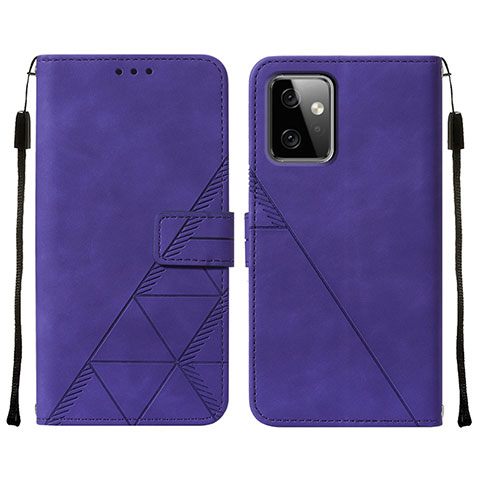 Custodia Portafoglio In Pelle Cover con Supporto Y01B per Motorola Moto G Power 5G (2023) Viola