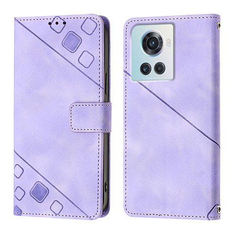 Custodia Portafoglio In Pelle Cover con Supporto Y01B per OnePlus 10R 5G Viola