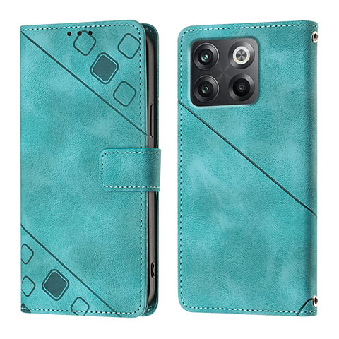 Custodia Portafoglio In Pelle Cover con Supporto Y01B per OnePlus 10T 5G Verde