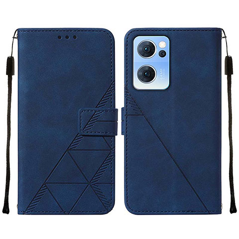 Custodia Portafoglio In Pelle Cover con Supporto Y01B per OnePlus Nord CE 2 5G Blu