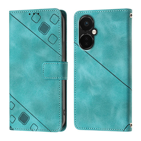 Custodia Portafoglio In Pelle Cover con Supporto Y01B per OnePlus Nord CE 3 5G Verde