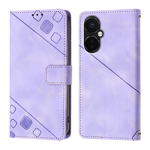 Custodia Portafoglio In Pelle Cover con Supporto Y01B per OnePlus Nord CE 3 5G Viola