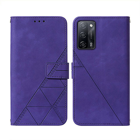 Custodia Portafoglio In Pelle Cover con Supporto Y01B per Oppo A53s 5G Viola