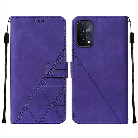 Custodia Portafoglio In Pelle Cover con Supporto Y01B per Oppo A54 5G Viola