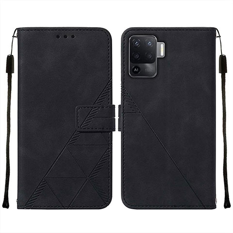 Custodia Portafoglio In Pelle Cover con Supporto Y01B per Oppo A94 4G Nero