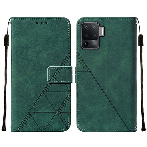 Custodia Portafoglio In Pelle Cover con Supporto Y01B per Oppo A94 4G Verde