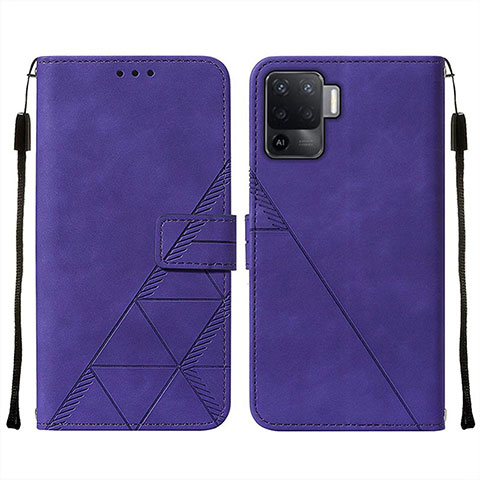 Custodia Portafoglio In Pelle Cover con Supporto Y01B per Oppo A94 4G Viola