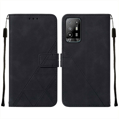 Custodia Portafoglio In Pelle Cover con Supporto Y01B per Oppo A95 5G Nero