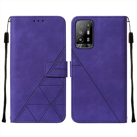 Custodia Portafoglio In Pelle Cover con Supporto Y01B per Oppo A95 5G Viola