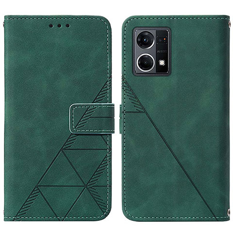 Custodia Portafoglio In Pelle Cover con Supporto Y01B per Oppo F21 Pro 4G Verde