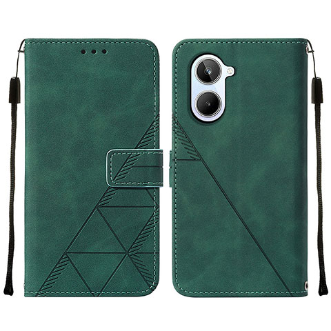 Custodia Portafoglio In Pelle Cover con Supporto Y01B per Realme 10 4G Verde