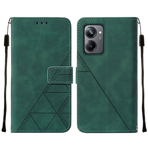 Custodia Portafoglio In Pelle Cover con Supporto Y01B per Realme 10 Pro 5G Verde