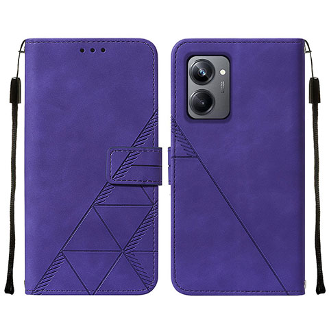 Custodia Portafoglio In Pelle Cover con Supporto Y01B per Realme 10 Pro 5G Viola