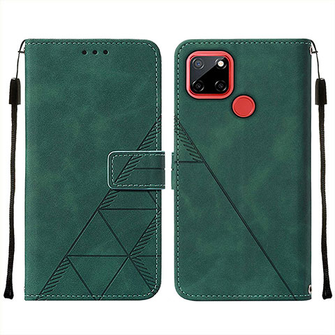 Custodia Portafoglio In Pelle Cover con Supporto Y01B per Realme 7i RMX2193 Verde