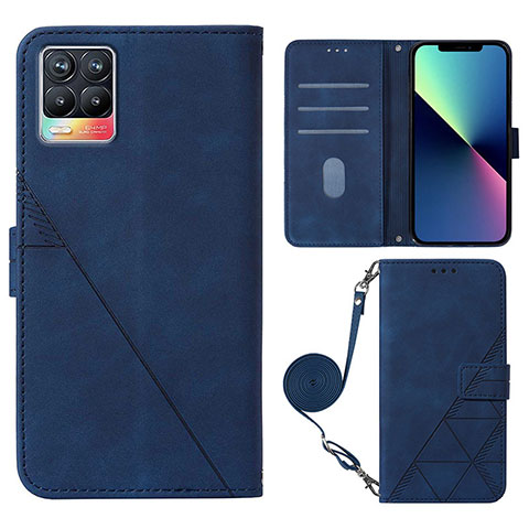 Custodia Portafoglio In Pelle Cover con Supporto Y01B per Realme 8 4G Blu