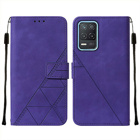 Custodia Portafoglio In Pelle Cover con Supporto Y01B per Realme 8 5G Viola