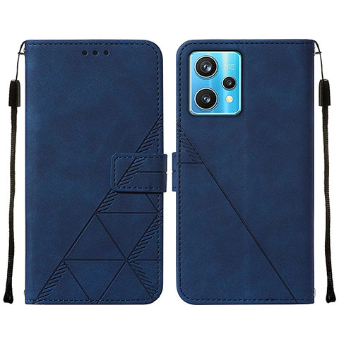 Custodia Portafoglio In Pelle Cover con Supporto Y01B per Realme 9 4G Blu