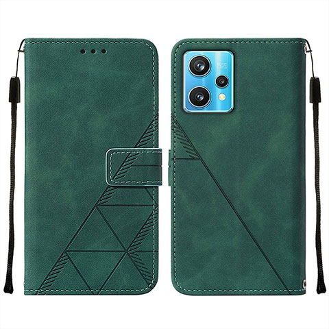 Custodia Portafoglio In Pelle Cover con Supporto Y01B per Realme 9 4G Verde