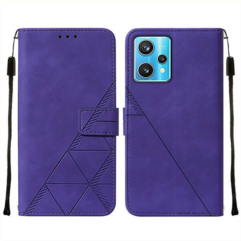 Custodia Portafoglio In Pelle Cover con Supporto Y01B per Realme 9 4G Viola