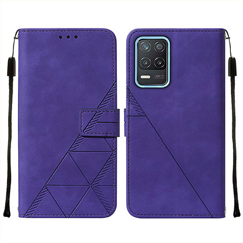 Custodia Portafoglio In Pelle Cover con Supporto Y01B per Realme 9 5G India Viola