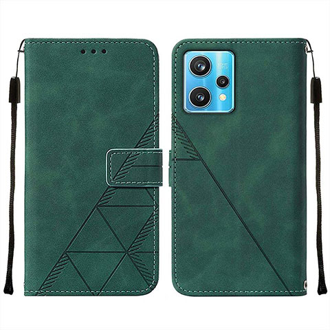 Custodia Portafoglio In Pelle Cover con Supporto Y01B per Realme 9 5G Verde