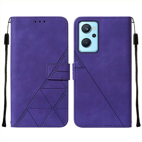 Custodia Portafoglio In Pelle Cover con Supporto Y01B per Realme 9i 4G Viola