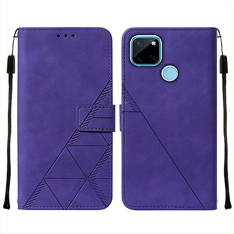 Custodia Portafoglio In Pelle Cover con Supporto Y01B per Realme C21Y Viola