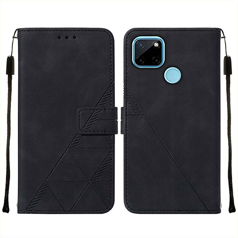 Custodia Portafoglio In Pelle Cover con Supporto Y01B per Realme C25Y India Nero