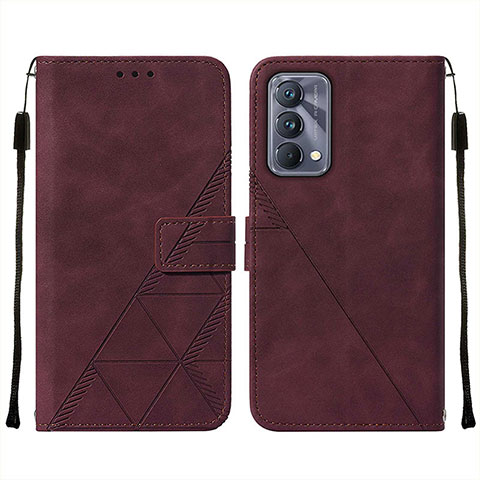 Custodia Portafoglio In Pelle Cover con Supporto Y01B per Realme GT Master 5G Rosso