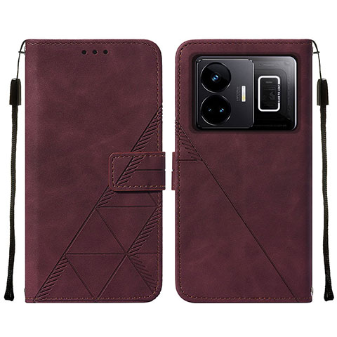 Custodia Portafoglio In Pelle Cover con Supporto Y01B per Realme GT Neo5 240W 5G Rosso