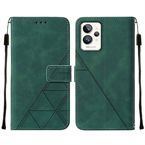 Custodia Portafoglio In Pelle Cover con Supporto Y01B per Realme GT2 Pro 5G Verde