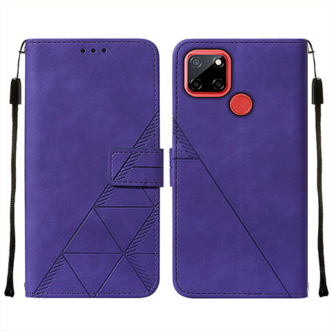 Custodia Portafoglio In Pelle Cover con Supporto Y01B per Realme Narzo 20 Viola