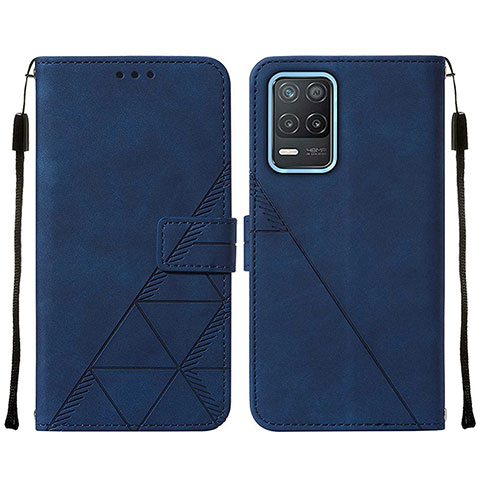 Custodia Portafoglio In Pelle Cover con Supporto Y01B per Realme Narzo 30 5G Blu