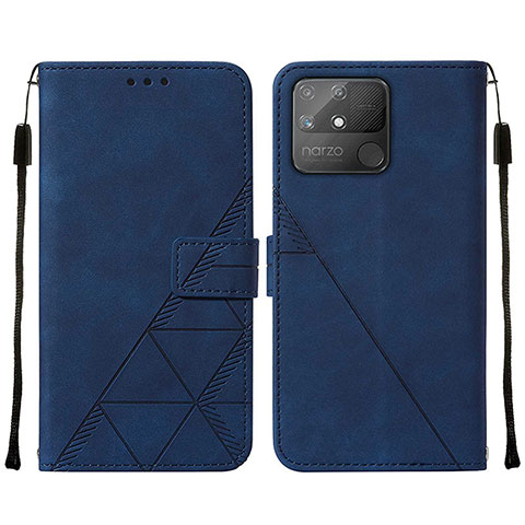 Custodia Portafoglio In Pelle Cover con Supporto Y01B per Realme Narzo 50A Blu