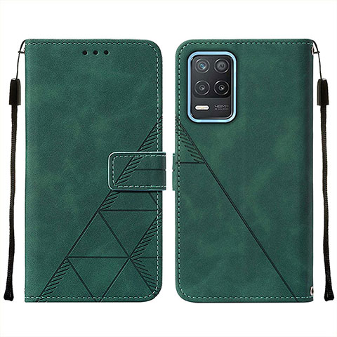 Custodia Portafoglio In Pelle Cover con Supporto Y01B per Realme Q3i 5G Verde