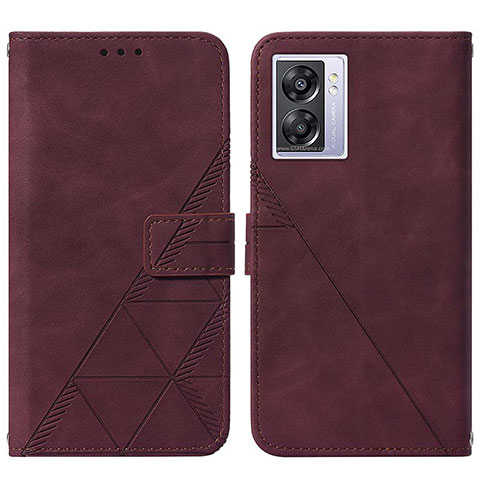 Custodia Portafoglio In Pelle Cover con Supporto Y01B per Realme V23 5G Rosso Rosa