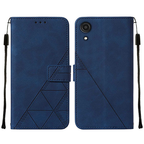 Custodia Portafoglio In Pelle Cover con Supporto Y01B per Samsung Galaxy A03 Core Blu