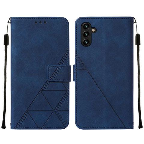 Custodia Portafoglio In Pelle Cover con Supporto Y01B per Samsung Galaxy A04s Blu